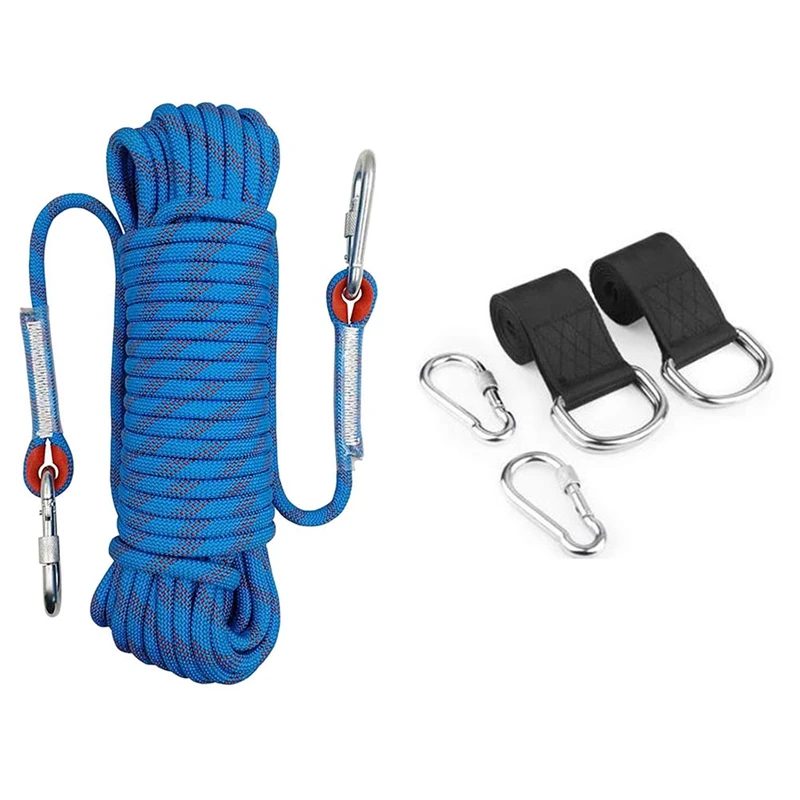 Outdoor Rock Climbing Rope Home Fire Emergency Escape Rope & Tree Swing Sling Suspension Kit with 2 D-Ring Carabiner
Outdoor Rock Climbing Rope Home Fire Emergency Escape Rope & Tree Swing Sling Suspension Kit with 2 D-Ring Carabiner