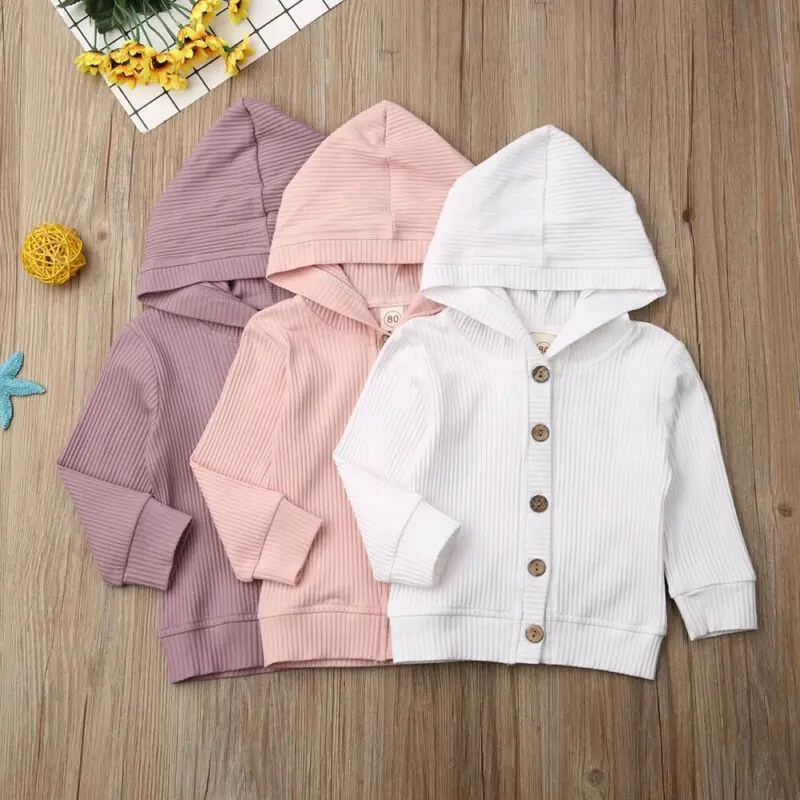 Infant Baby Girl Clothes Hooded Button Coat Fall Winter Jacket Kids Outerwear | Детская одежда и обувь
