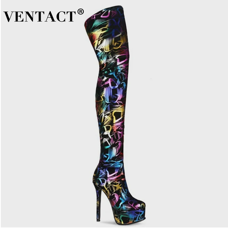 VENTACT Size 35-43 Shoes For Women Over The Knee Boots Platform Stiletto High Heels Mixed Color Long Boot Female Footwear
VENTACT Size 35-43 Shoes For Women Over The Knee Boots Platform Stiletto High Heels Mixed Color Long Boot Female Footwear