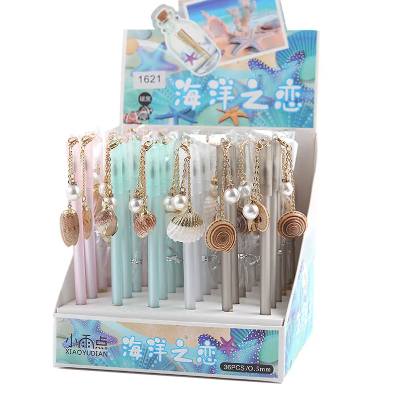 36 pcs/lot Shell Pearl Pendant Gel Pen Cute 0.5 mm black ink Signature Pen School Office writing Supplies Promotional Gift
36 pcs/lot Shell Pearl Pendant Gel Pen Cute 0.5 mm black ink Signature Pen School Office writing Supplies Promotional Gift