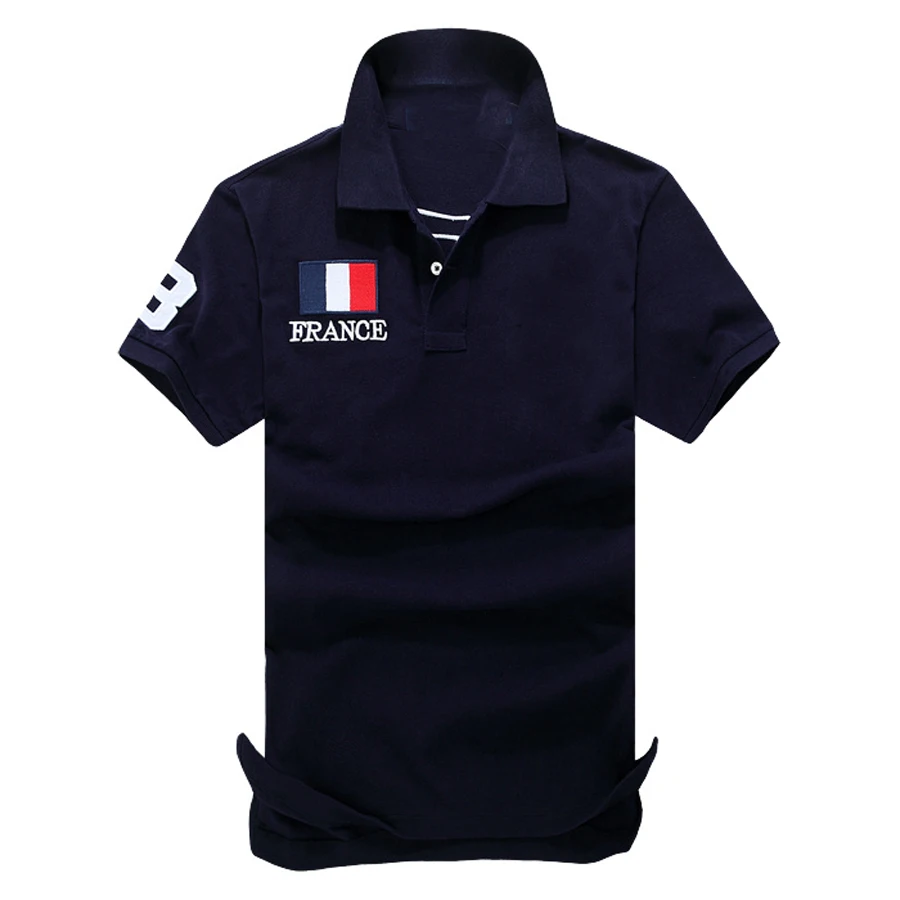 Рубашка-поло мужская с вышивкой, дышащая футболка с коротким рукавом, с национальным флагом, 100% хлопок, летняя
Рубашка-поло мужская с вышивкой, дышащая футболка с коротким рукавом, с национальным флагом, 100% хлопок, летняя