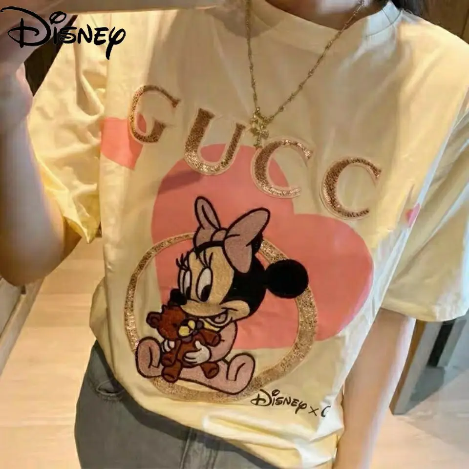 Disney ladies summer fashion cute cartoon Mickey print short-sleeved simple casual loose comfortable breathable T-shirt 
Disney ladies summer fashion cute cartoon Mickey print short-sleeved simple casual loose comfortable breathable T-shirt