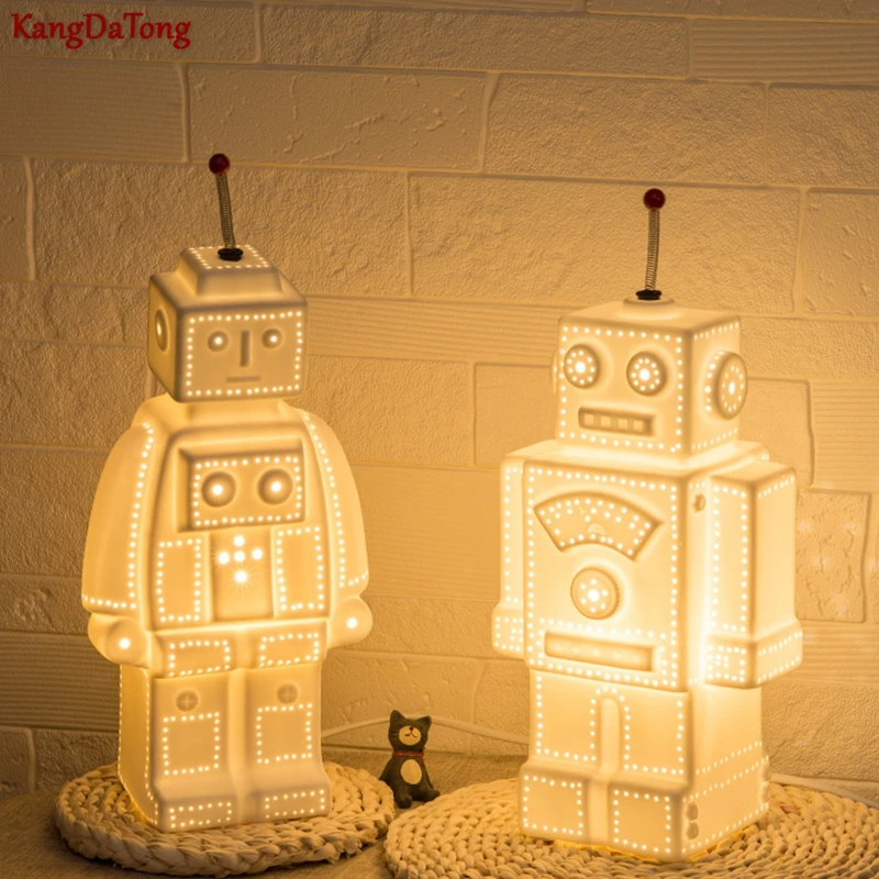 Ceramic Design With Robot Led Desk Lamp Living Room Bedroom Bed Study Modern Simple Personality Indoor Lighting Decorative Lamps 
Ceramic Design With Robot Led Desk Lamp Living Room Bedroom Bed Study Modern Simple Personality Indoor Lighting Decorative Lamps