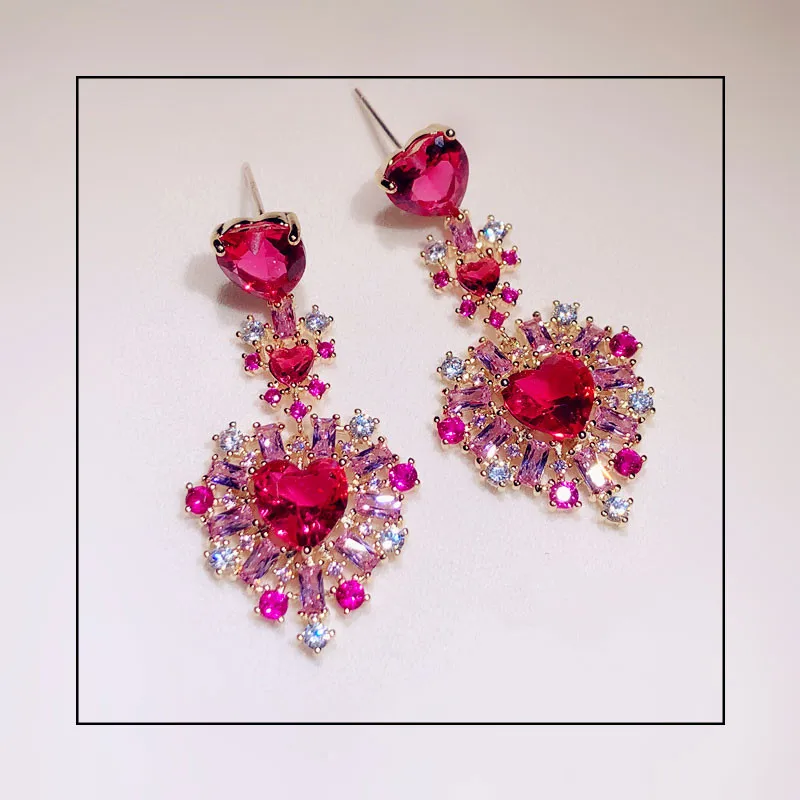 SOLID 925 SILVER DROP EARRINGS FOR WOMEN BAROQUE LUXURY FINE JEWELRY RED HEART QUEEN VINTAGE CUBIC ZIRCONIA TEMPERAMENT BRINCOS
SOLID 925 SILVER DROP EARRINGS FOR WOMEN BAROQUE LUXURY FINE JEWELRY RED HEART QUEEN VINTAGE CUBIC ZIRCONIA TEMPERAMENT BRINCOS