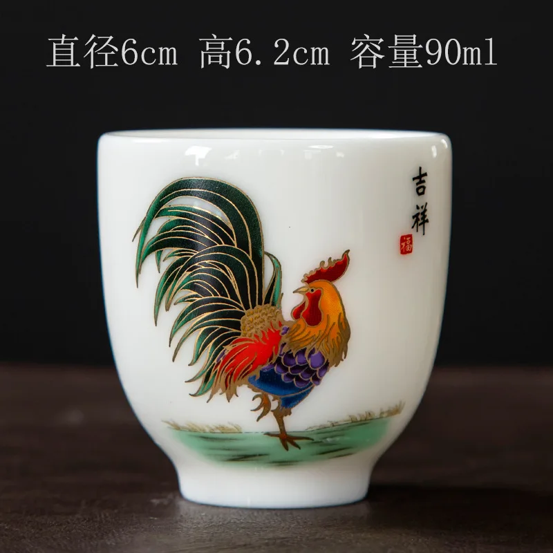 Chinese Ceramic Teacup Meditation Cup Hand Painted Flowers and Birds Tea Bowl Tie Guanyin Puɾr Master set Accessories |