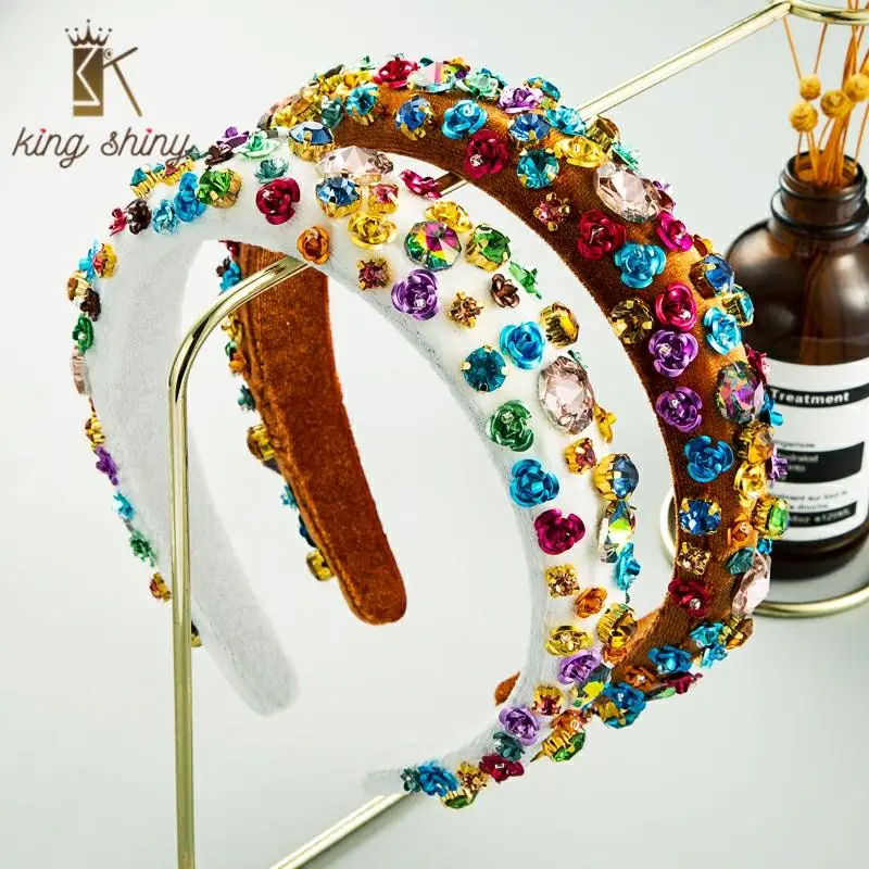 Personality Multi Color Metal Flower Headband for Woman Vintage Geometric Crystal Padded Sponge Hairband Woman Party Headpieces
Personality Multi Color Metal Flower Headband for Woman Vintage Geometric Crystal Padded Sponge Hairband Woman Party Headpieces
