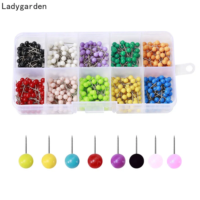 

500PCS 4MM Mini Push Pins Round Ball Head Map Tacks with Stainless Point for Office Home Crafts DIY Marking Push Pins