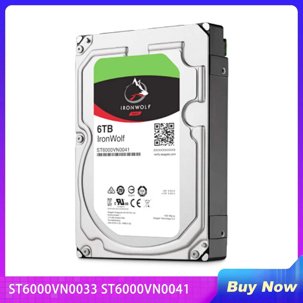 

HDD For Seagate IronWolf ST6000VN0033 ST6000VN0041 6TB 3.5" SATA 6 Gb/s 128MB 7200RPM For Internal HDD For Enterprise HDD