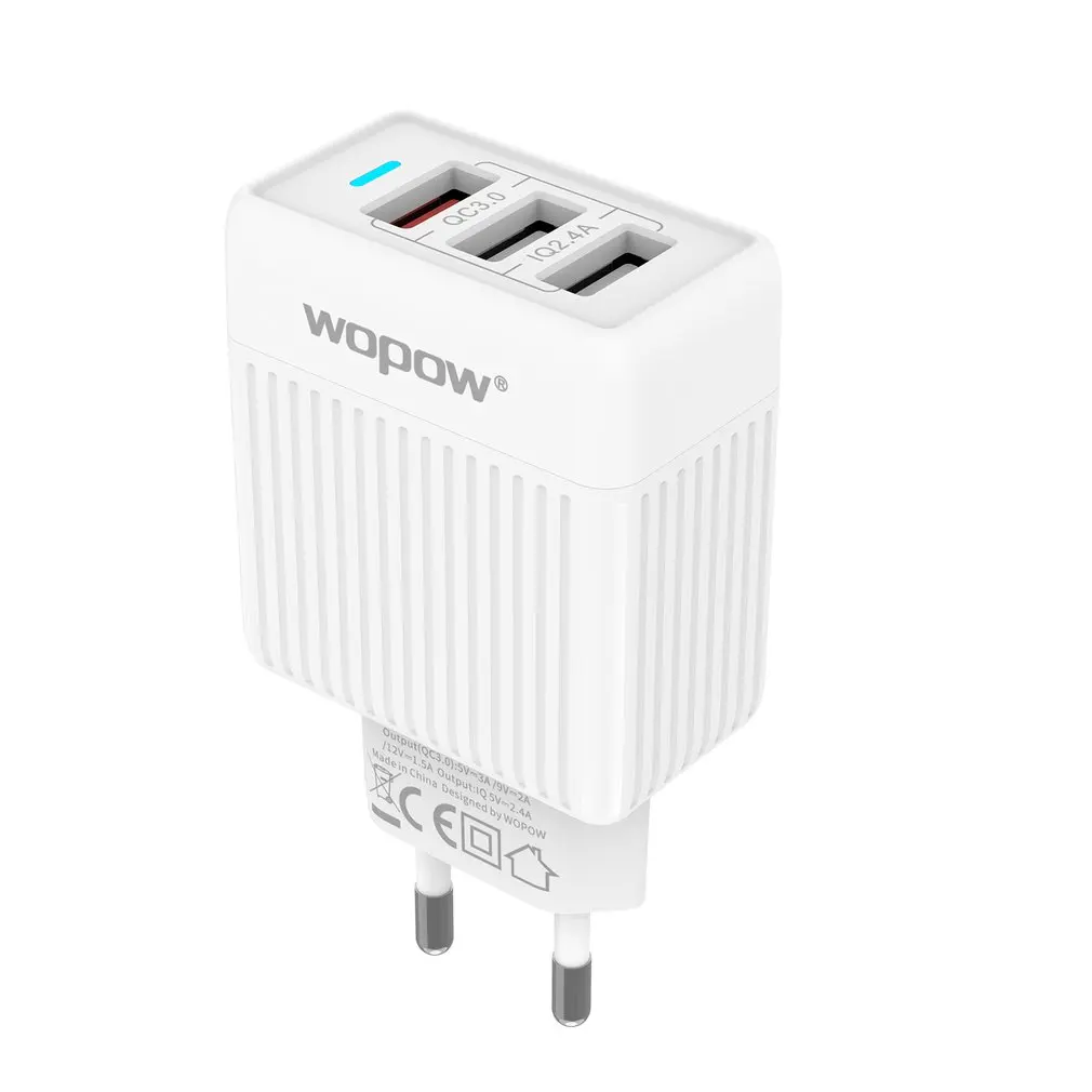 WOPOW 3 Port USB Charging Adapter QC3.0 Mobile Phone Fast Charger Adapter For Phone Fast Wall Charger
WOPOW 3 Port USB Charging Adapter QC3.0 Mobile Phone Fast Charger Adapter For Phone Fast Wall Charger
