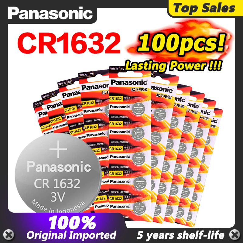 Panasonic Cr1632 100pcs 3v button battery coin car toy lithium battery BR1632 battery ECR1632 DL1632 KCR1632 LM1632 KL1632
Panasonic Cr1632 100pcs 3v button battery coin car toy lithium battery BR1632 battery ECR1632 DL1632 KCR1632 LM1632 KL1632