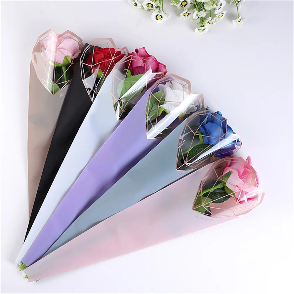 20pcs/lot Diamond Heart Wrapping Plastic Single Rose Flower Packaging Bag Party Decorations Rose Boxes Cases For Flowers
20pcs/lot Diamond Heart Wrapping Plastic Single Rose Flower Packaging Bag Party Decorations Rose Boxes Cases For Flowers