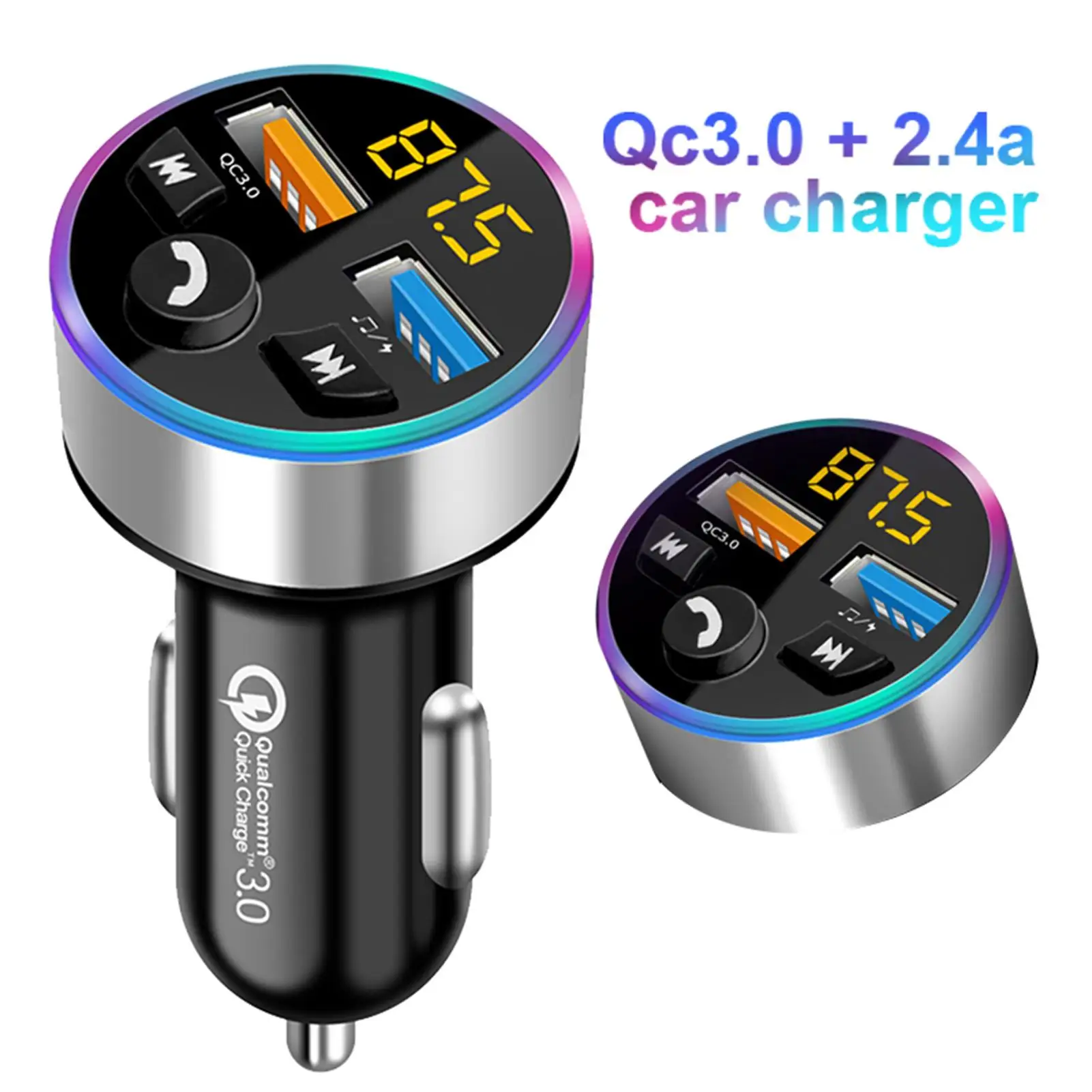 Зарядное устройство для MP3 плеера 12 24 В QC3.0 + 2.4A Bluetooth 5 0|Зажигалка| |