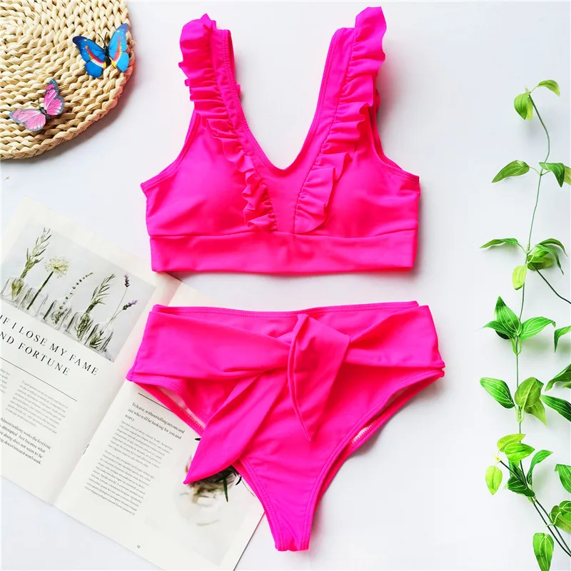 High Waist Bikini 2021 Women Red Swimwear Swimsuit BrazilianTop Ruffle Swimming Suit 2 Piece Solid Biquini Tie Waisted
High Waist Bikini 2021 Women Red Swimwear Swimsuit BrazilianTop Ruffle Swimming Suit 2 Piece Solid Biquini Tie Waisted