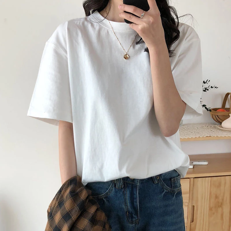 New Solid Casual Loose Women Tshirt Cotton oversized T Shirt Harajuku Simplicity Tops Korean O Neck Top Tee Summer T-shirt
New Solid Casual Loose Women Tshirt Cotton oversized T Shirt Harajuku Simplicity Tops Korean O Neck Top Tee Summer T-shirt
