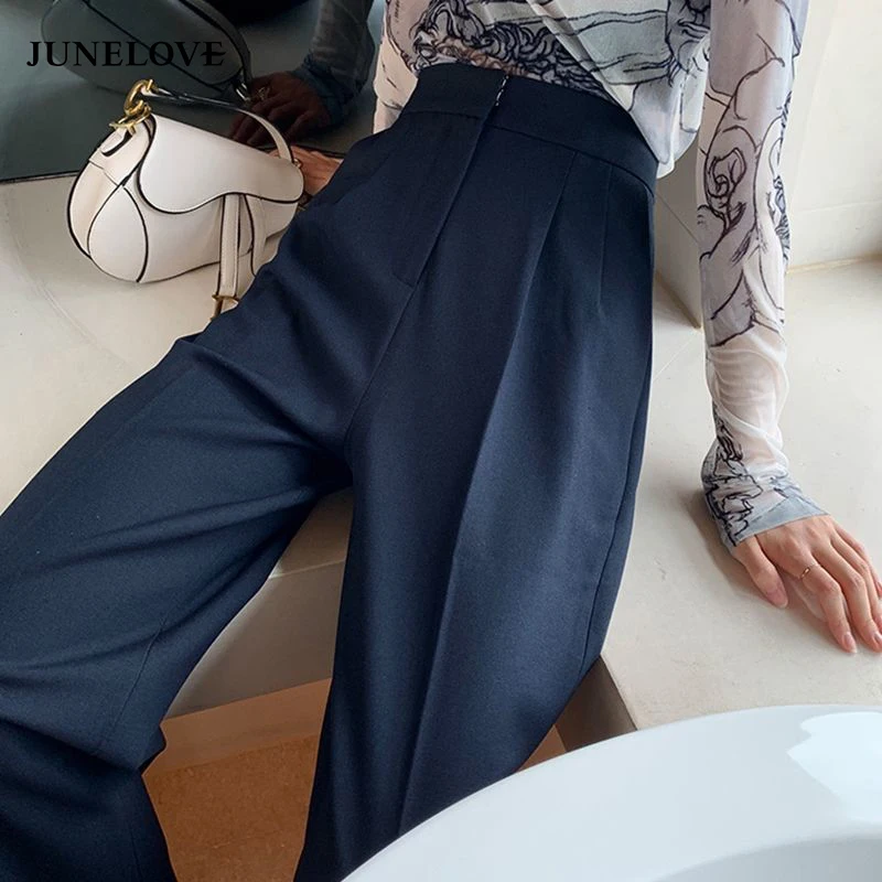 Spring Summer High Waist Wide Leg Pants Vintage Women Temperament Long Trousers Casual Street Office Lady Bottoms
Spring Summer High Waist Wide Leg Pants Vintage Women Temperament Long Trousers Casual Street Office Lady Bottoms