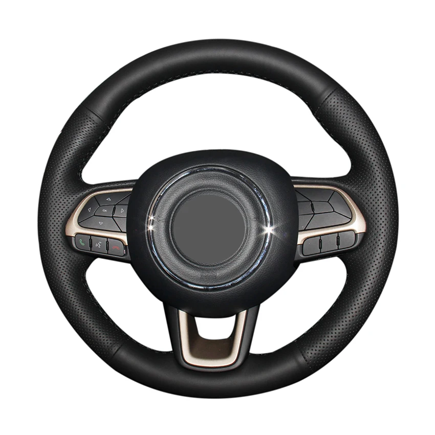 Hand-stitched Black Genuine Leather Anti-slip Car Steering Wheel Cover for Jeep Compass 2017 Renegade 2016 2017
Hand-stitched Black Genuine Leather Anti-slip Car Steering Wheel Cover for Jeep Compass 2017 Renegade 2016 2017