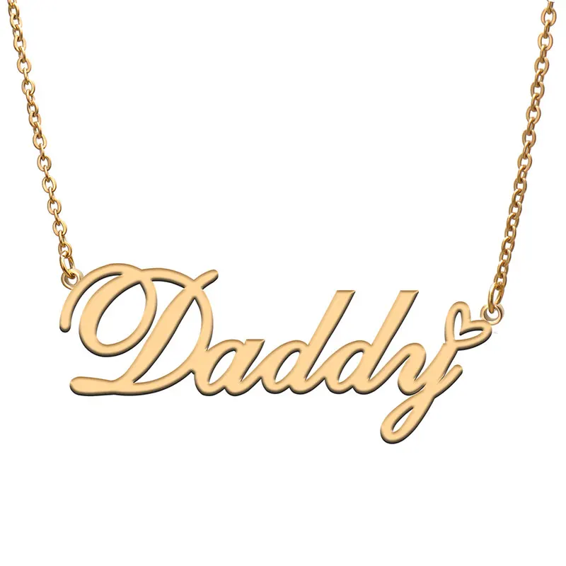 Love Heart Daddy Name Necklace for Women Stainless Steel Gold & Silver Nameplate Pendant Femme Mother Child Girls Gift
Love Heart Daddy Name Necklace for Women Stainless Steel Gold & Silver Nameplate Pendant Femme Mother Child Girls Gift