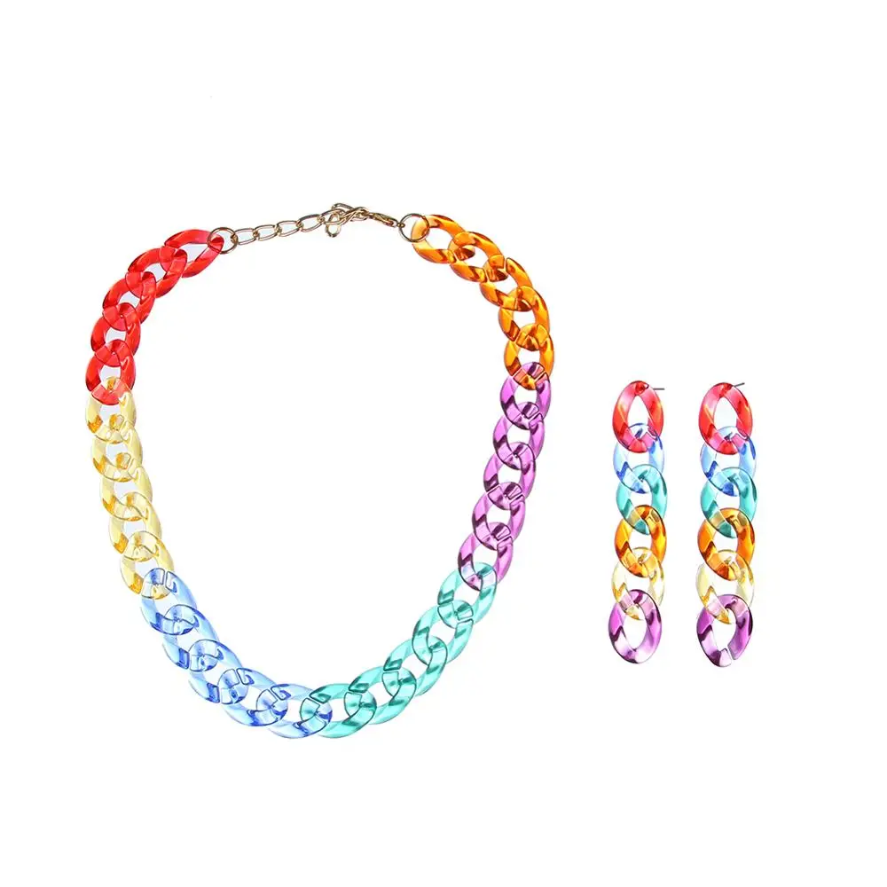 FishSheep 2020 New Acrylic Long Chain Necklace For Women Punk Clear Colorful Plastic Chain Choker Necklace Collar Party Jewelry
FishSheep 2020 New Acrylic Long Chain Necklace For Women Punk Clear Colorful Plastic Chain Choker Necklace Collar Party Jewelry