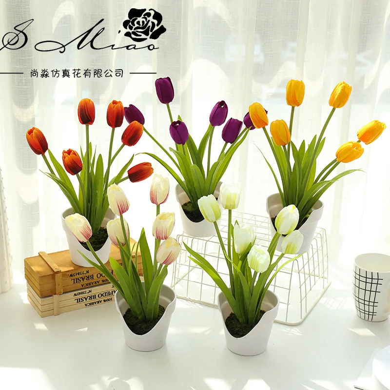 Six head simulated tulip artificial flower creative decoration simulated potted plant straight simulated artificial flower
Six head simulated tulip artificial flower creative decoration simulated potted plant straight simulated artificial flower