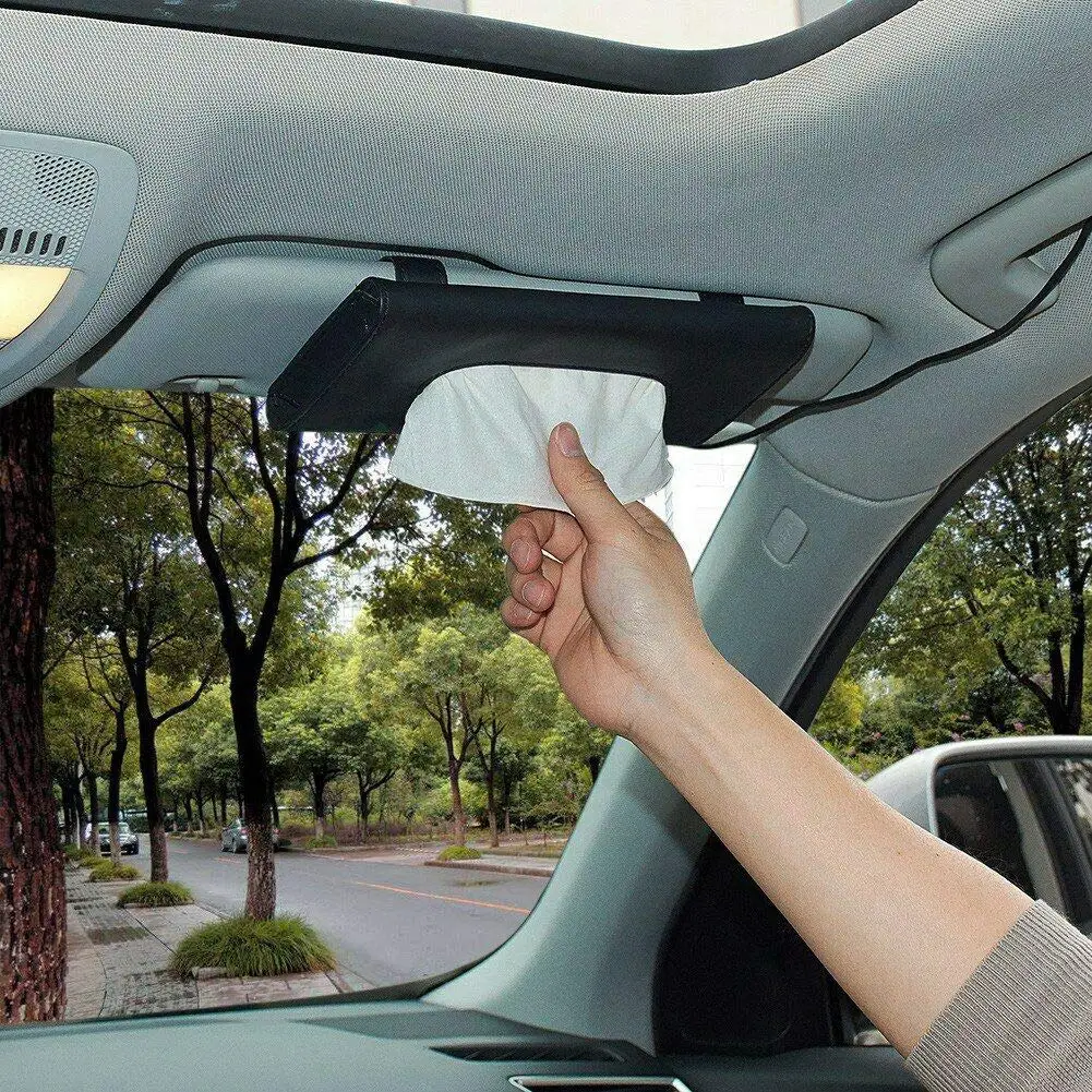 Car Tissue Box Sun Visor Napkin Holder Backseat Tissue Case Auto Interior Storage Decoration Case For Car Vehicle (Black)
Car Tissue Box Sun Visor Napkin Holder Backseat Tissue Case Auto Interior Storage Decoration Case For Car Vehicle (Black)
