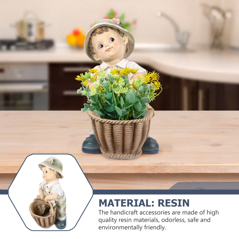 Garden Figure Resin Art Crafts Cartoon Boy Bonsai Decor with Flowerpot 
Garden Figure Resin Art Crafts Cartoon Boy Bonsai Decor with Flowerpot