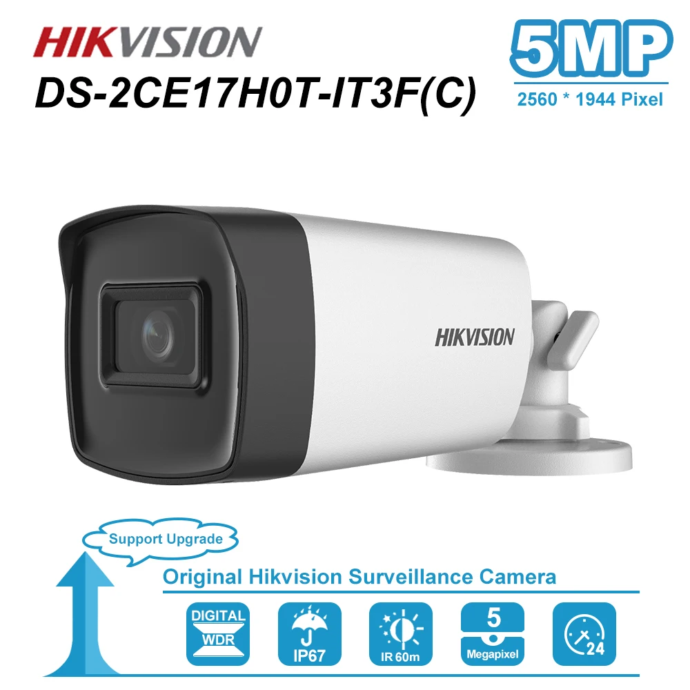Hikvision 5MP Аналоговая фиксированная цилиндрическая камера DS-2CE17H0T-IT3F До 40 м ИК-дальность IP67 Водонепроницаемый CCTV Видеонаблюдение Наружное
Hikvision 5MP Аналоговая фиксированная цилиндрическая камера DS-2CE17H0T-IT3F До 40 м ИК-дальность IP67 Водонепроницаемый CCTV Видеонаблюдение Наружное