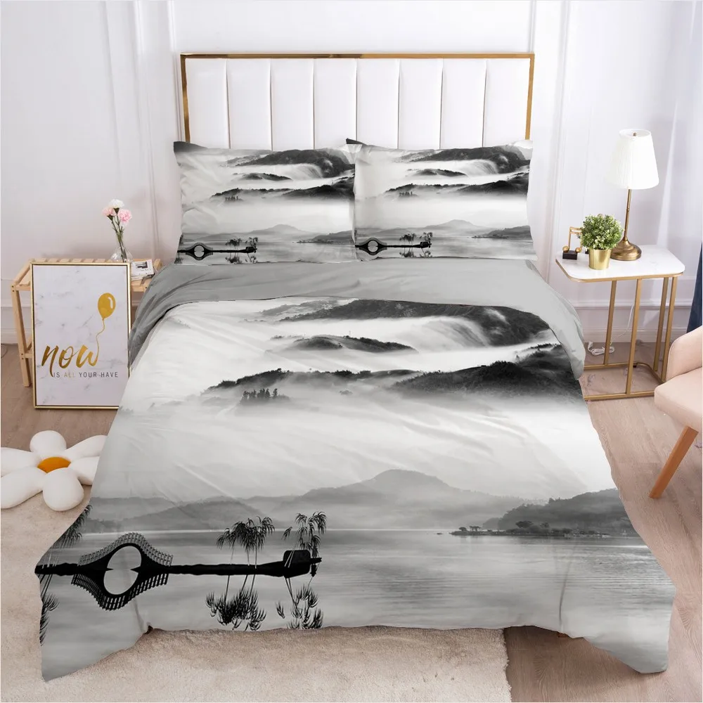 3D Landscape Duvet Cover Set Bedding Sets Quilt Cover Pillow Cases Full Twin Double Single Size Ink Painting Design Bedding Sets 
3D Landscape Duvet Cover Set Bedding Sets Quilt Cover Pillow Cases Full Twin Double Single Size Ink Painting Design Bedding Sets