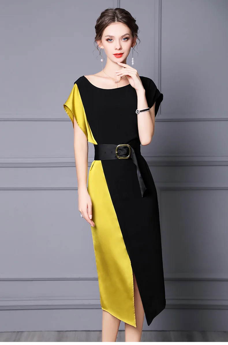2021 Summer Fashion Bodycon Dress High Quality Women Batwing Sleeve Color block Patchwork Split Sexy Midi Blue Yellow Dress XXL
2021 Summer Fashion Bodycon Dress High Quality Women Batwing Sleeve Color block Patchwork Split Sexy Midi Blue Yellow Dress XXL