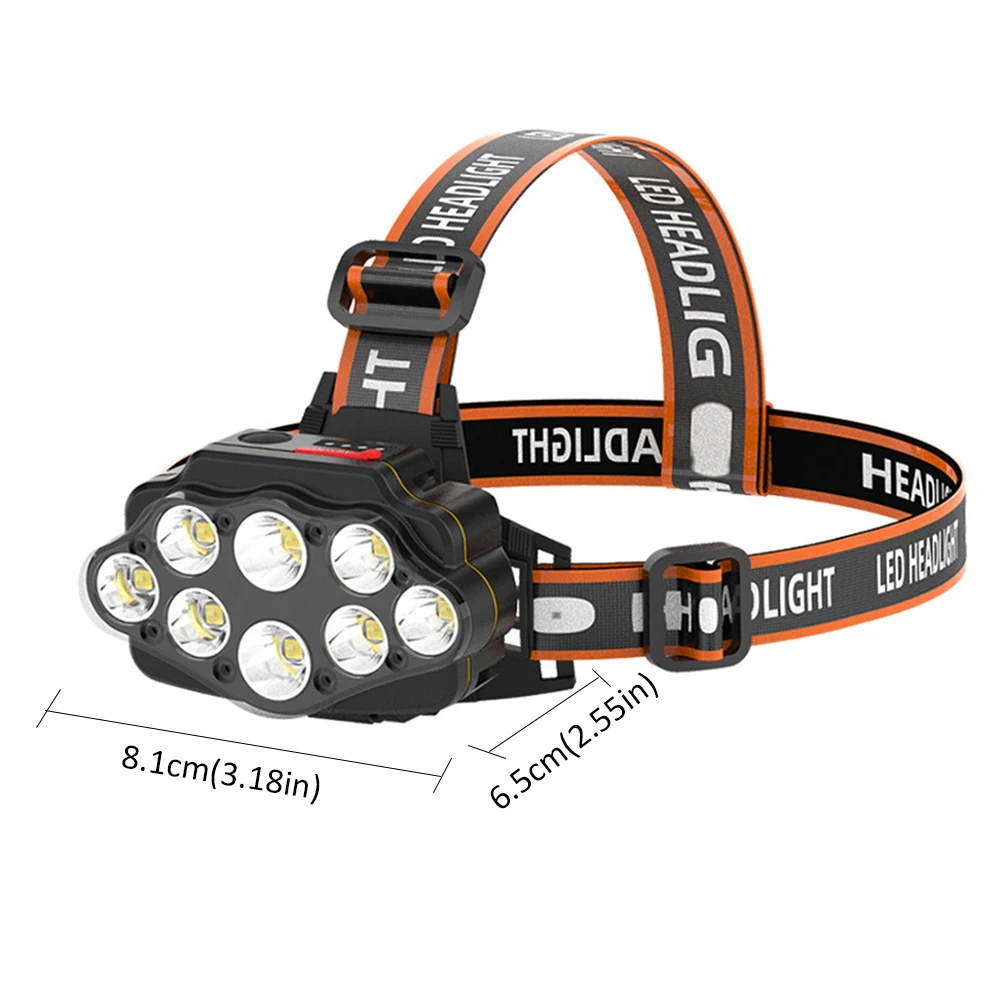 LED Headlamp Super Bright 8 LED Bulbs USB Rechargeable Waterproof Outdoor LED Headlight Lightweight Torch 60000Lumens Headlamps
LED Headlamp Super Bright 8 LED Bulbs USB Rechargeable Waterproof Outdoor LED Headlight Lightweight Torch 60000Lumens Headlamps