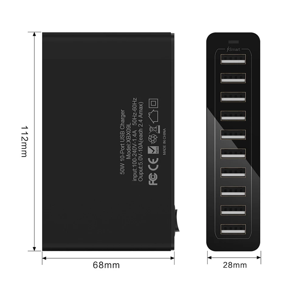 10 USB ports Quick charge Charger Station Dock with cable 50W US AU EU UK KR plug for iphone ipad PC Kindle Multi USB Charger
10 USB ports Quick charge Charger Station Dock with cable 50W US AU EU UK KR plug for iphone ipad PC Kindle Multi USB Charger