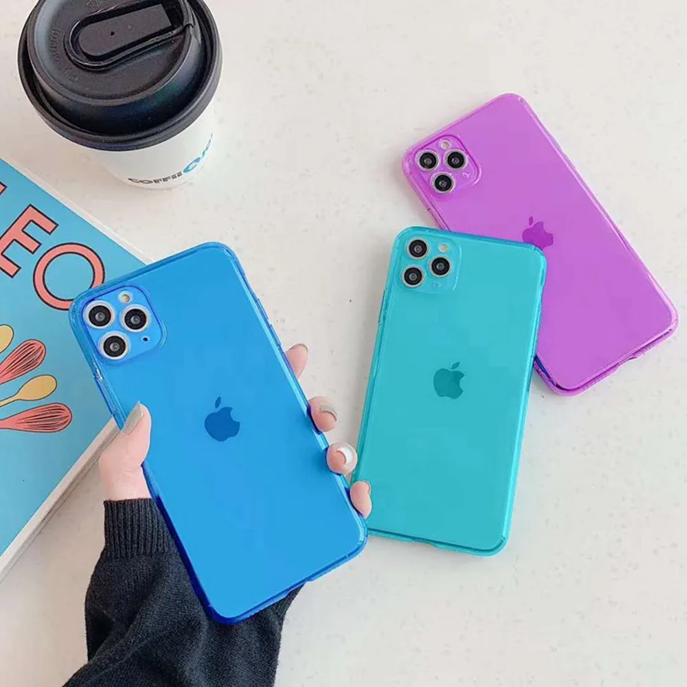 Фото Для iphone11 чехол для камеры защита флуоресцентный карамельный цвет телефона iPhone 11