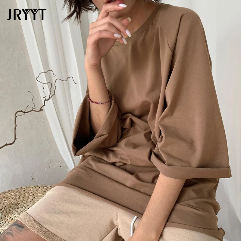 JRYYT Summer Casual Knitted Basic T-Shirt Women Short Sleeve O-Neck Solid Tops Female Oversized Cotton tshirts Ladies Harajuku
JRYYT Summer Casual Knitted Basic T-Shirt Women Short Sleeve O-Neck Solid Tops Female Oversized Cotton tshirts Ladies Harajuku