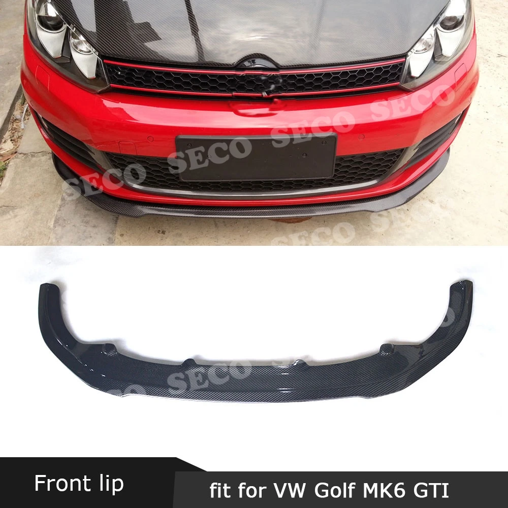 Для VW Golf 6 VI MK6 GTI 2010 2013 передний спойлер для губ из углеродного волокна/FRP RZ