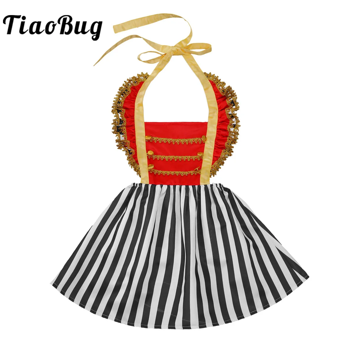 Little Girls Circus Cosplay Costume Kids Cami Dress Straps Self Tie Stripes Print Dress
Little Girls Circus Cosplay Costume Kids Cami Dress Straps Self Tie Stripes Print Dress