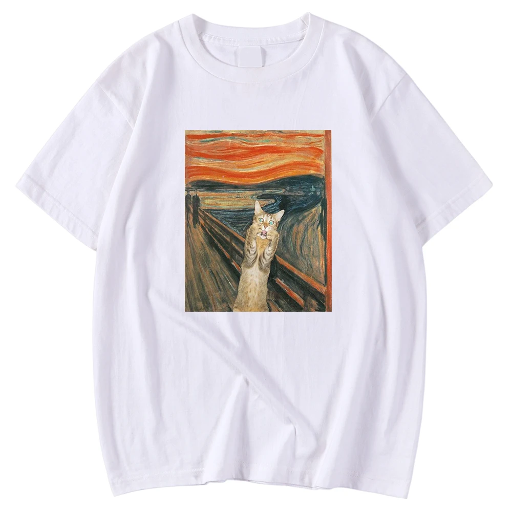 Summer 2021 Men The Scream Art Retort Cat T-Shirt Comfortable Casual Male Print Tops Oversized Fashion Graphic Harajuku Tees
Summer 2021 Men The Scream Art Retort Cat T-Shirt Comfortable Casual Male Print Tops Oversized Fashion Graphic Harajuku Tees