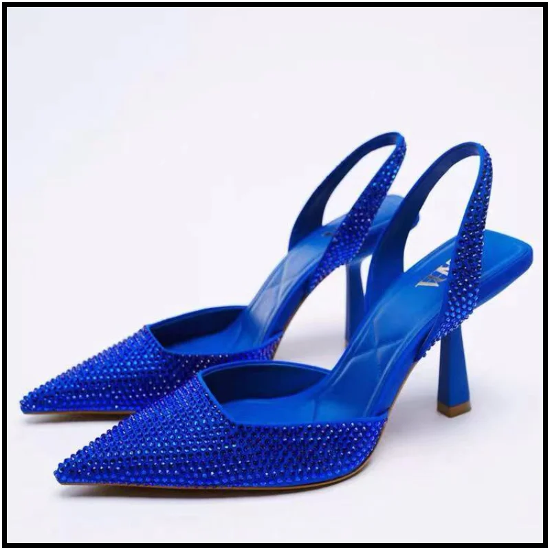 Женские босоножки стразы, остроносые туфли на высоком каблуке, новые синие, черные босоножки без задника на высоком каблуке, женская обувь д...
Женские босоножки стразы, остроносые туфли на высоком каблуке, новые синие, черные босоножки без задника на высоком каблуке, женская обувь д...
