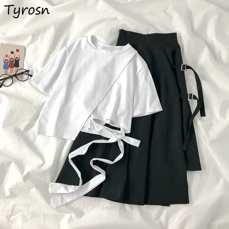 Women Sets Short Sleeve Tees Crop Tops Bandage Design Solid Mid-calf Skirts Asymmetrical Irregular Hipsters Hot Harajuku Ulzzang
Women Sets Short Sleeve Tees Crop Tops Bandage Design Solid Mid-calf Skirts Asymmetrical Irregular Hipsters Hot Harajuku Ulzzang