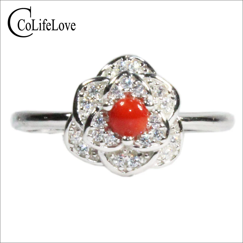CoLife Jewelry 925 Silver Flower Ring with Red Coral 3mm Real Precious Coral Silver Ring Fashion Sterling Silver Coral Jewelry
CoLife Jewelry 925 Silver Flower Ring with Red Coral 3mm Real Precious Coral Silver Ring Fashion Sterling Silver Coral Jewelry