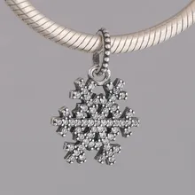 S925 DIY JewelryWinter поцелуй подвеска в виде снежинки очаровательный