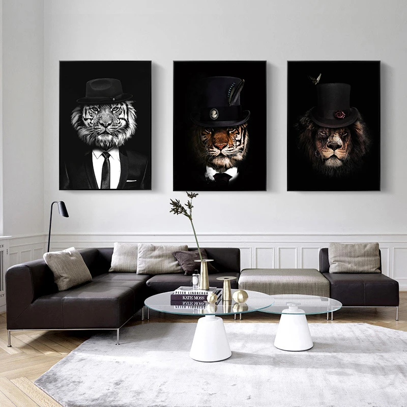 Modern Animal Canvas Painted Tiger and Lion Posters and Printed Cuadros Walls for Living Room Home Deco Photos Without Bezels
Modern Animal Canvas Painted Tiger and Lion Posters and Printed Cuadros Walls for Living Room Home Deco Photos Without Bezels