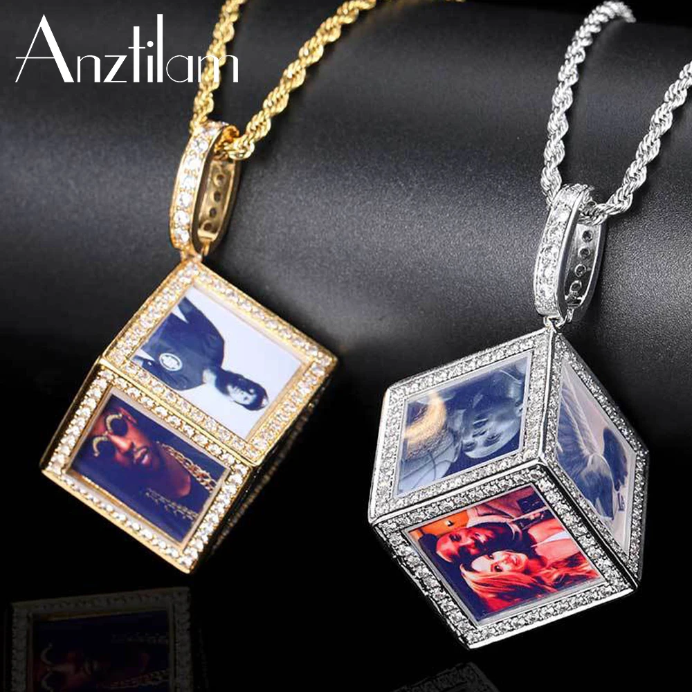 Hip Hop Iced Out Custom Photo Necklace Paved Zircon Stone Customized 6 Sides Picture Cube Pendant Bling Tennis Chain For Women
Hip Hop Iced Out Custom Photo Necklace Paved Zircon Stone Customized 6 Sides Picture Cube Pendant Bling Tennis Chain For Women