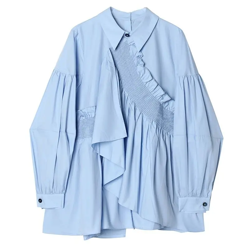 2022 Spring Fashion Woman Blouses 2022 Long Sleeve Blue Top Female Clothing Chic Elegant Women Shirt Irregular Korean Clothing
2022 Spring Fashion Woman Blouses 2022 Long Sleeve Blue Top Female Clothing Chic Elegant Women Shirt Irregular Korean Clothing