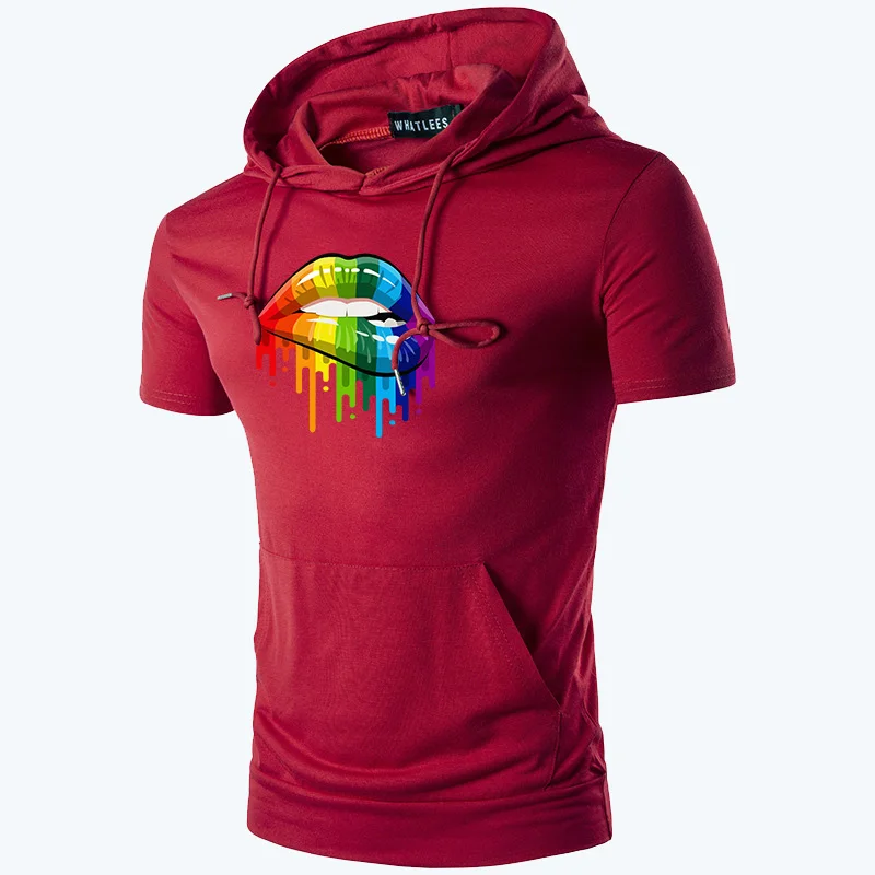 Fashion New Men T-shirts Oversized Solid O-Neck Short Sleeve Male Tops Casual Sports Hooded Homme Tees with Rainbow Lips Print
Fashion New Men T-shirts Oversized Solid O-Neck Short Sleeve Male Tops Casual Sports Hooded Homme Tees with Rainbow Lips Print