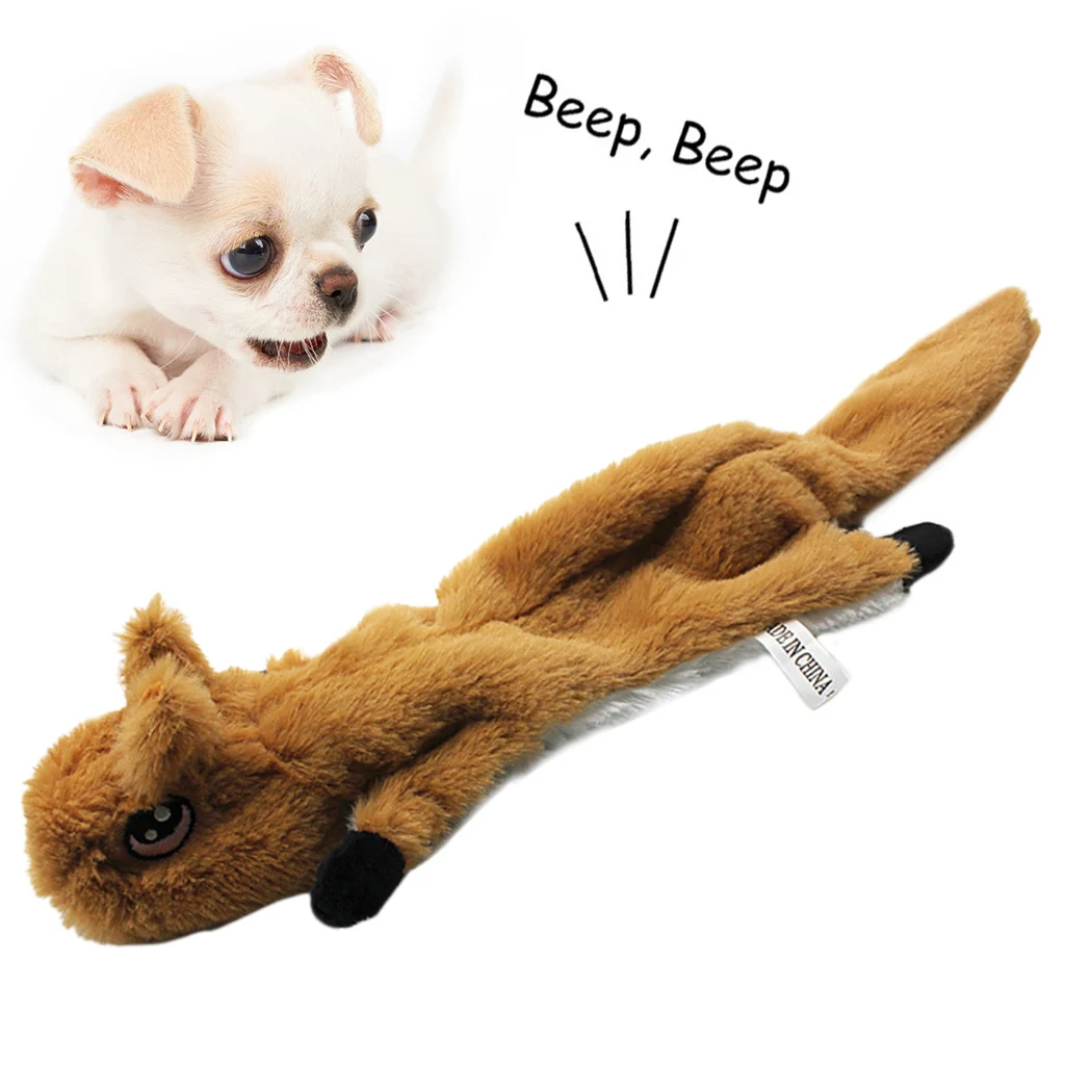 

Cute Plush Toys Squeak Pet Animal Shape Wolf Stuffed Animal Dog Chew Whistle Squeaky Wrapped Squirrel Dog Toys Pet Supplies