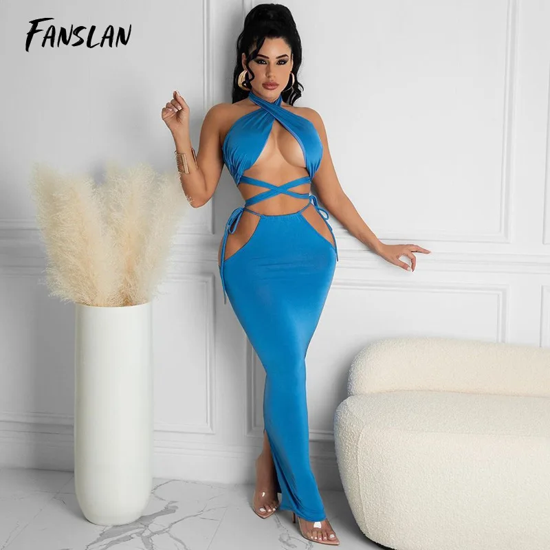 Fanslan Summer Sexy Party Criss Cross Halter Long Dress Side Hollow Out Bodycon Dresses Women Two Pieces Backless Strapless Club
Fanslan Summer Sexy Party Criss Cross Halter Long Dress Side Hollow Out Bodycon Dresses Women Two Pieces Backless Strapless Club