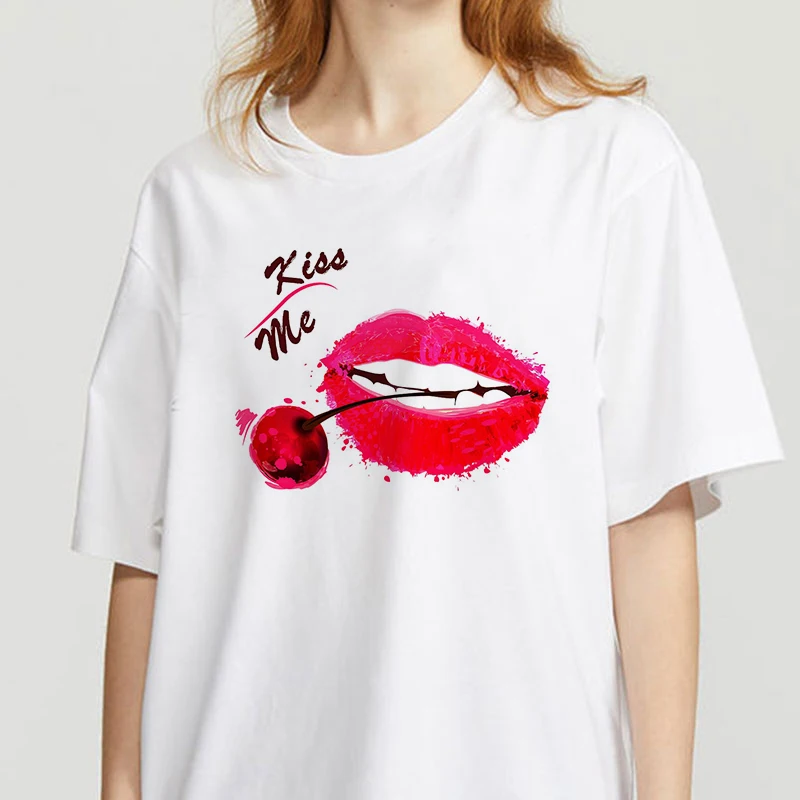 Big Red Mouth Lip Kiss Kiss Printed Lady O-Neck T-shirt Summer Top Tee Funny Graphic T-shirt Femme Vogue Harajuku T-shirt
Big Red Mouth Lip Kiss Kiss Printed Lady O-Neck T-shirt Summer Top Tee Funny Graphic T-shirt Femme Vogue Harajuku T-shirt