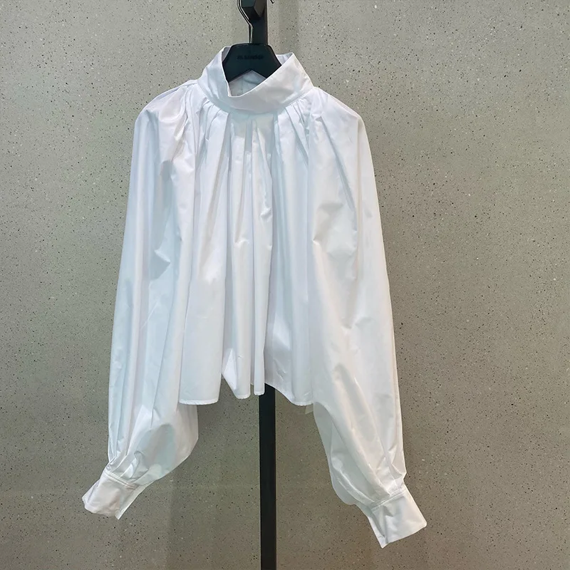 Elegant Long-Sleeved White Shirt Loose Puff Sleeve Stand Collar Casua Ol Fashion Women Autumn Clothes 2021 New
Elegant Long-Sleeved White Shirt Loose Puff Sleeve Stand Collar Casua Ol Fashion Women Autumn Clothes 2021 New