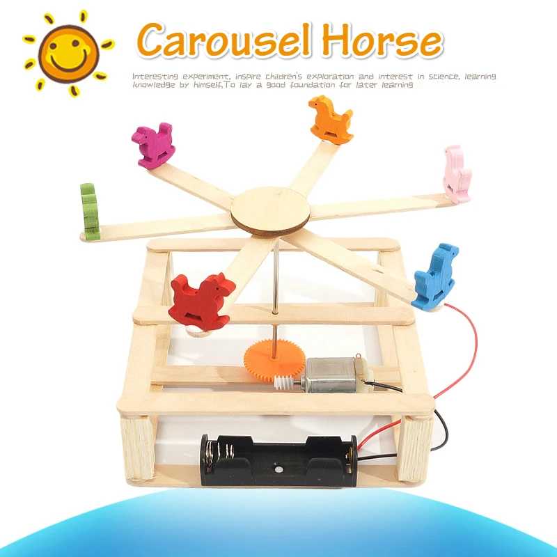 Деревянная карусель сделай сам модель лошади игрушки для детей изобретения