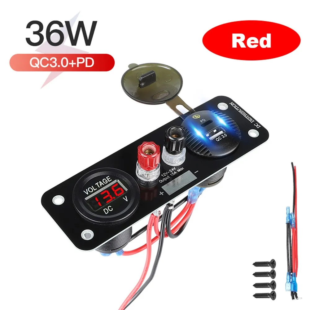Car Cigaret Lighter Socket Car Charger Panel QC3.0+PD USB Port Charger+LED IP65 Waterproof Charger With LED Voltmeter
Car Cigaret Lighter Socket Car Charger Panel QC3.0+PD USB Port Charger+LED IP65 Waterproof Charger With LED Voltmeter