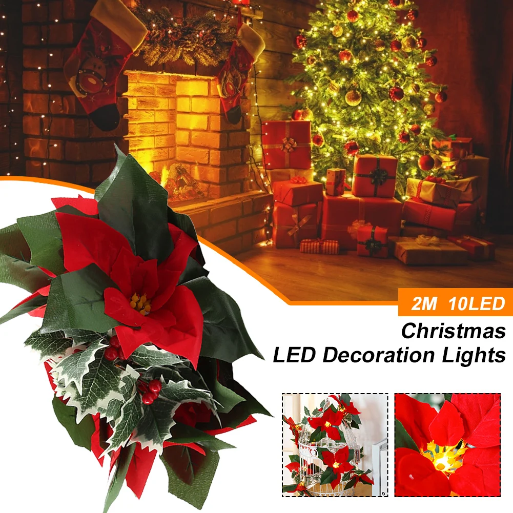 2m 10LED Christmas Artificial Flowers Garland String Light For Indoor Outdoor Garden Christmas Xmas Tree Ornament Natal New Year
2m 10LED Christmas Artificial Flowers Garland String Light For Indoor Outdoor Garden Christmas Xmas Tree Ornament Natal New Year